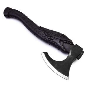 Custom Hand Forged Berserker Battle Axe High Carbon Steel High Polish Blade Beauty Full Engraved Hash Wood Handal