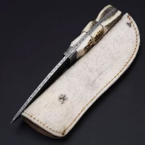Custom Handmade J2 Steel Skinning Knife With Leather Sheath premium quality Custom Engraved