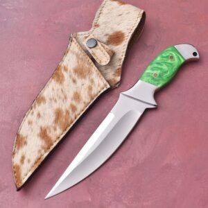 custom handmade J2 steel Premium Quality with Loveless knife with an original cow leather sheath