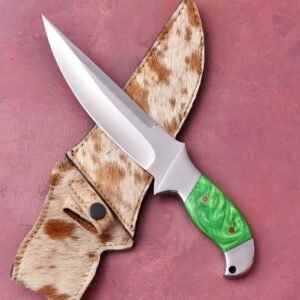 custom handmade J2 steel Premium Quality with Loveless knife with an original cow leather sheath