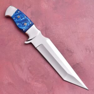 custom handmade J2 steel Premium Quality with Loveless knife with an original cow leather sheath