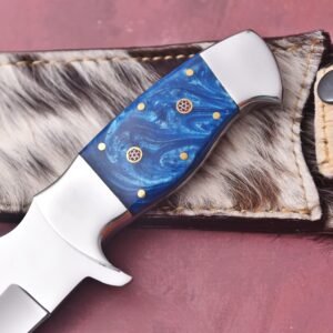 custom handmade J2 steel Premium Quality with Loveless knife with an original cow leather sheath