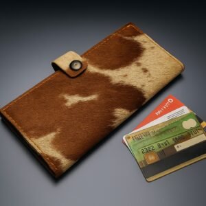 custom handmade original cow hide men's long card holder wallet: