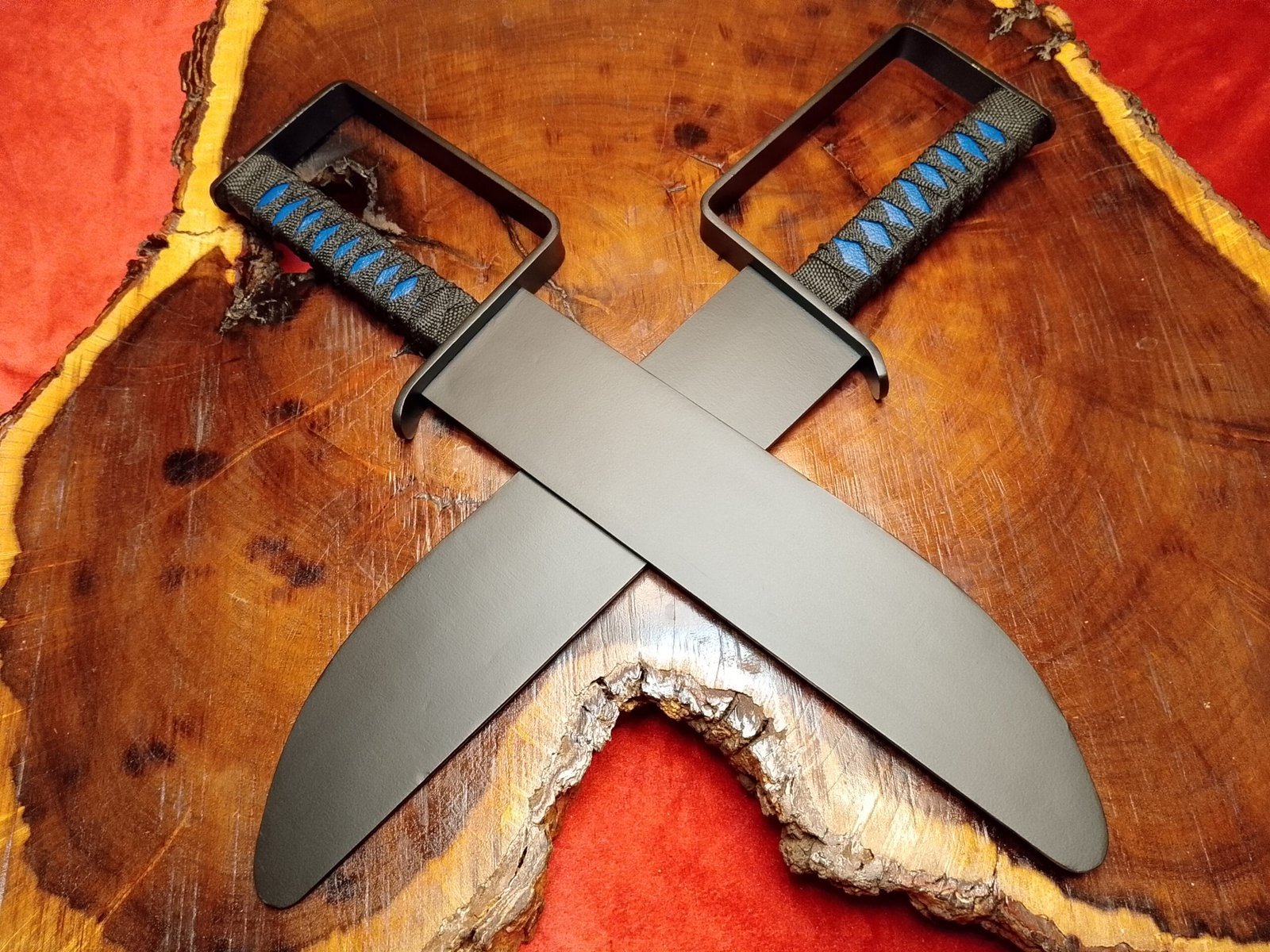 Custom Handmade Powder Coated premium quality Kangfu Knife Pair For Training Custom Handmade Powder Coated premium quality Kangfu Knife Pair For Training