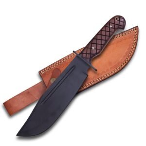 Custom Handmade Powder Coated premium quality Bowei Knife Overall Size 14" Blade Size 9" Handal Size 5 "Handal Material Rose Wood