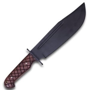 Custom Handmade Powder Coated premium quality Bowei Knife Overall Size 14" Blade Size 9" Handal Size 5 "Handal Material Rose Wood