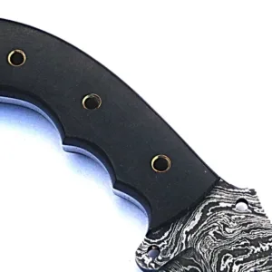 Damascus knife / Tracker / Hand Made / Custom / Forged Damascus / Black Micarta handle/ Survival Tool / Bushcraft / Fiel