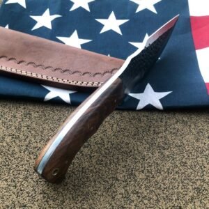 10" Survival Tracker Hand Forged Handmade Bushcraft - Premium Quality, Razor-Sharp Blade Wood Handle Gift for him Handcrafted Collection