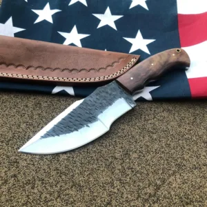 10" Survival Tracker Hand Forged Handmade Bushcraft - Premium Quality, Razor-Sharp Blade Wood Handle Gift for him Handcrafted Collection