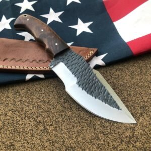 10" Survival Tracker Hand Forged Handmade Bushcraft - Premium Quality, Razor-Sharp Blade Wood Handle Gift for him Handcrafted Collection