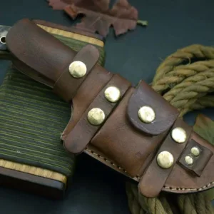 Tracker Knife Custom Damascus Steel Hunting Knife Handmade Full Tang Blade Bushcraft Camping Knife Leather Sheath Personalised Gift For Him