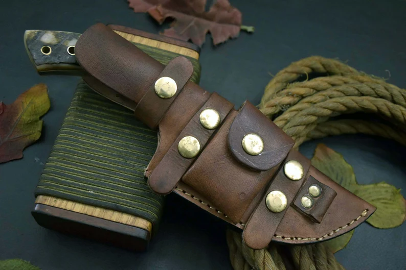 Tracker Knife Custom Damascus Steel Hunting Knife Handmade Full Tang Blade Bushcraft Camping Knife Leather Sheath Personalised Gift For Him Tracker Knife Custom Damascus Steel Hunting Knife Handmade Full Tang Blade Bushcraft Camping Knife Leather Sheath Personalised Gift For Him