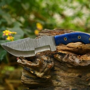 Custom Handmade Damascus Tactical Hunting Full Tang Tracker Knife With Leather Sheath