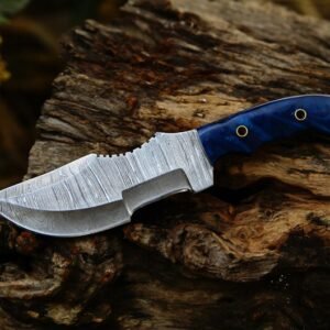Custom Handmade Damascus Tactical Hunting Full Tang Tracker Knife With Leather Sheath