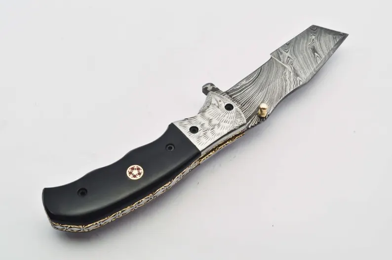 Personalized Custom Damascus Steel Folding Knife Pocket Knife Handle Made with Wood Best Gift with for Father’s Leather Sheath Personalized Custom Damascus Steel Folding Knife Pocket Knife Handle Made with Wood Best Gift with for Father's Leather Sheath