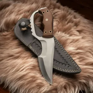 Handmade J2 Steel Tracker Knife With Leather Sheath , Hand Forged Custom Knife , Best Personalized Knife