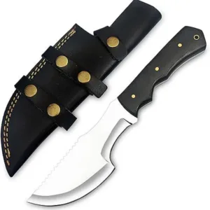 D2 Steel Tracker Knife 12"Fixed Blade Bushcraft Survival Knife Full Tang with Micarta Handle & Leather Sheath for Camping, Hunting, Outdoor