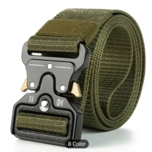 Men’s Tactical Belt for Outdoor Combat, Hunting & Survival | Military Utility Webbing Waist Belt