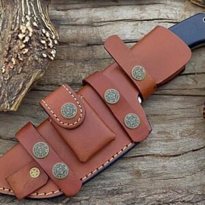 Custom Handmade J2 Steel Hunting Tracker Knife With Leather Sheath