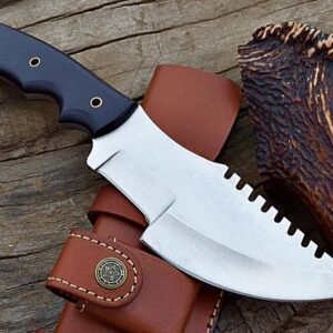 Custom Handmade J2 Steel Hunting Tracker Knife With Leather Sheath