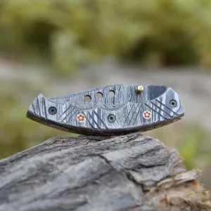Custom Damascus Pocket Knife-Engraved Folding Knife for Men-Personalized Gift for Boyfriend-Monogrammed Gift for Groomsman Best man Gift