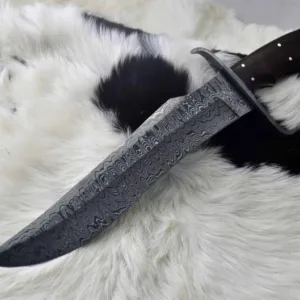 Beautiful Premium Quality Damascus Steel Custom Handmade Antique Bowie knife With Leather Sheath