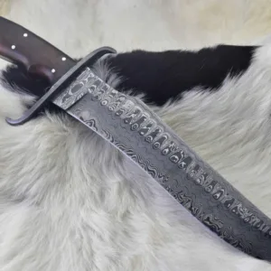 Beautiful Premium Quality Damascus Steel Custom Handmade Antique Bowie knife With Leather Sheath