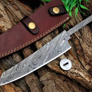 Custom Handmade premium quality Damascus Chef Knife Blank Blade Full Tang