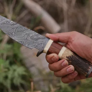 Handmade Damascus Steel Skinner Knife Hunting Knife Birthday Gift Wedding Anniversary Gift for Men Gift For Husband & Dad