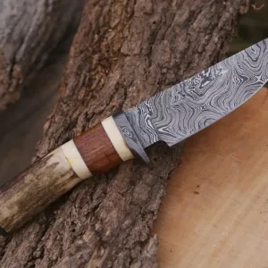 Handmade Damascus Steel Skinner Knife Hunting Knife Birthday Gift Wedding Anniversary Gift for Men Gift For Husband & Dad