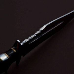 Custom Handmade D2 Steel 17-inch Hunting knife High Polish Survival Bowie Knife best gift for boyfriend with leather cover