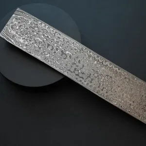 Handmade Damascus Steel 12 Inches Raindrop Pattern Blank Billet Bar for Knife Making