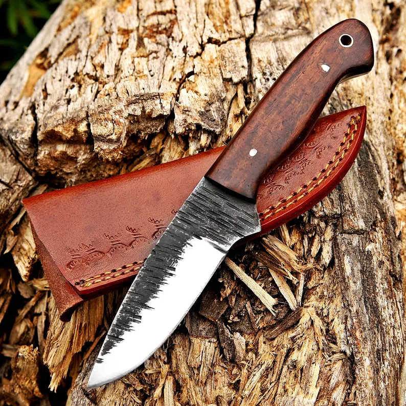 Handmade Bushcraft Knife with Full Tang Blade & Walnut Wood Handle | Custom skinner Knife with Handmade Bushcraft Knife with Full Tang Blade & Walnut Wood Handle | Custom skinner Knife with