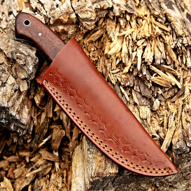 Handmade Bushcraft Knife with Full Tang Blade & Walnut Wood Handle | Custom skinner Knife with Handmade Bushcraft Knife with Full Tang Blade & Walnut Wood Handle | Custom skinner Knife with