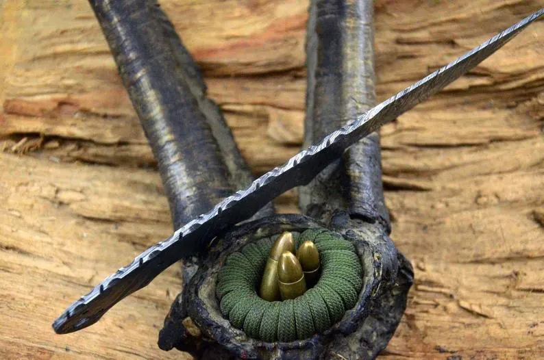 8″ Custom Handmade Damascus Skinner Blank Blade Knife Full Tang 8" Custom Handmade Damascus Skinner Blank Blade Knife Full Tang