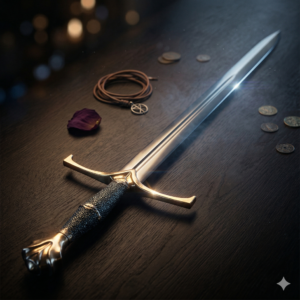 Handmade Medieval Arming Sword - Custom Forged High Carbon Steel Knightly Sword - Golden Hilt Fantasy Blade with Textured Grip - Premium Collectible for Home Decor & History Lovers