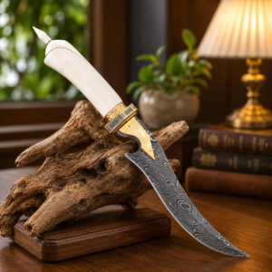 Handmade Damascus Tracker Knife –  Luxury Collector’s Edition.